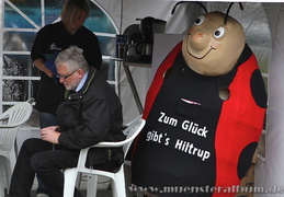 Regen - auch der Glückskäfer bleibt lieber unter dem Dach.