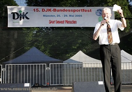 Eröffnungsfeier - moderiert von Jochen Temme (Stadtsportbund Münster).