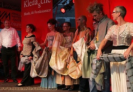 Herbert Stallkamp, Designerin Rita Gerritsen und ihre Models.