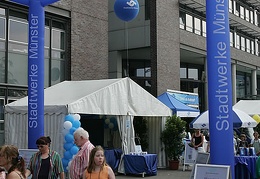 Die Stadtwerke Münster begrüßen ihre Gäste.