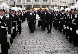 Die Eskorte aus Mitgliedern der Werdener Ludgerus-Bruderschaft.